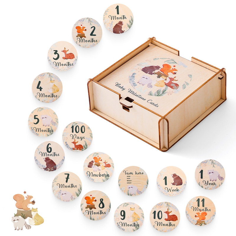 Milestone Card Set - Pasgeboren Baby Groei Mijlpalen 0-12 Maanden