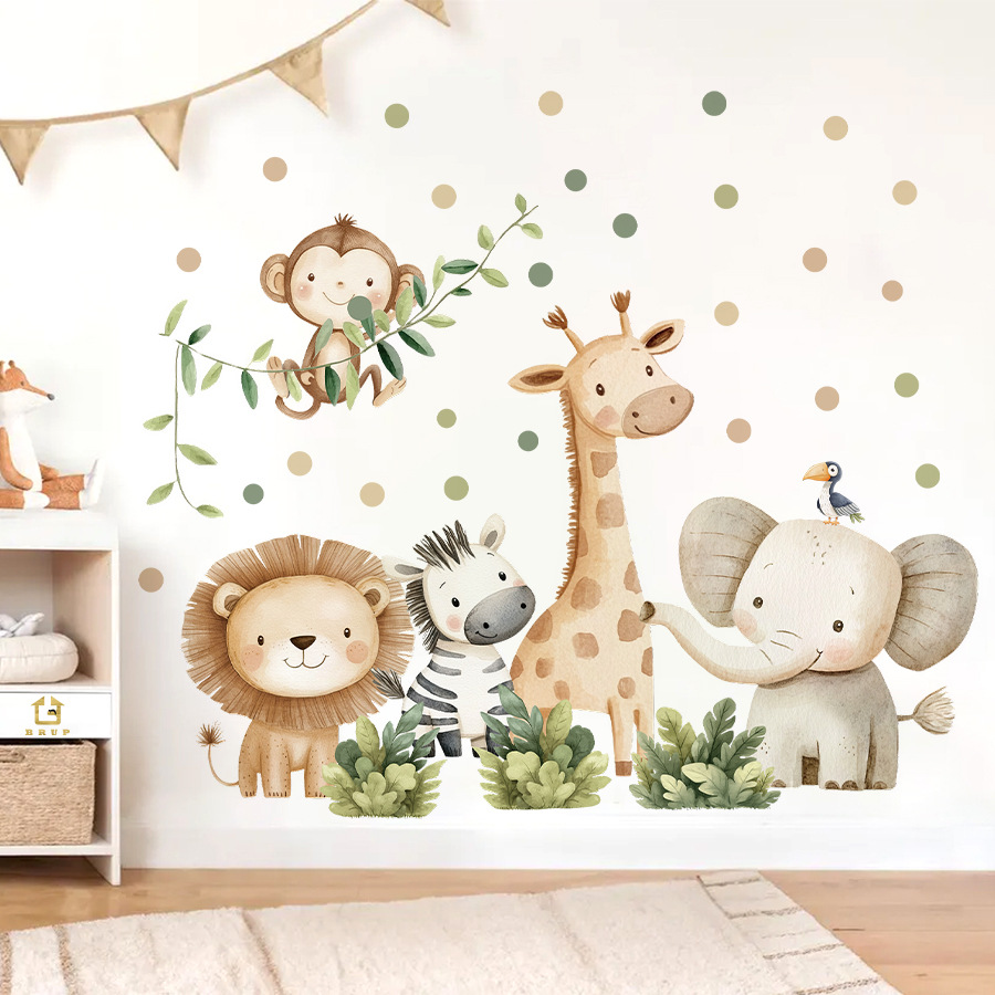 Baby Nursery Design - Boho bosdieren muurstickers voor kinderkamers jongens