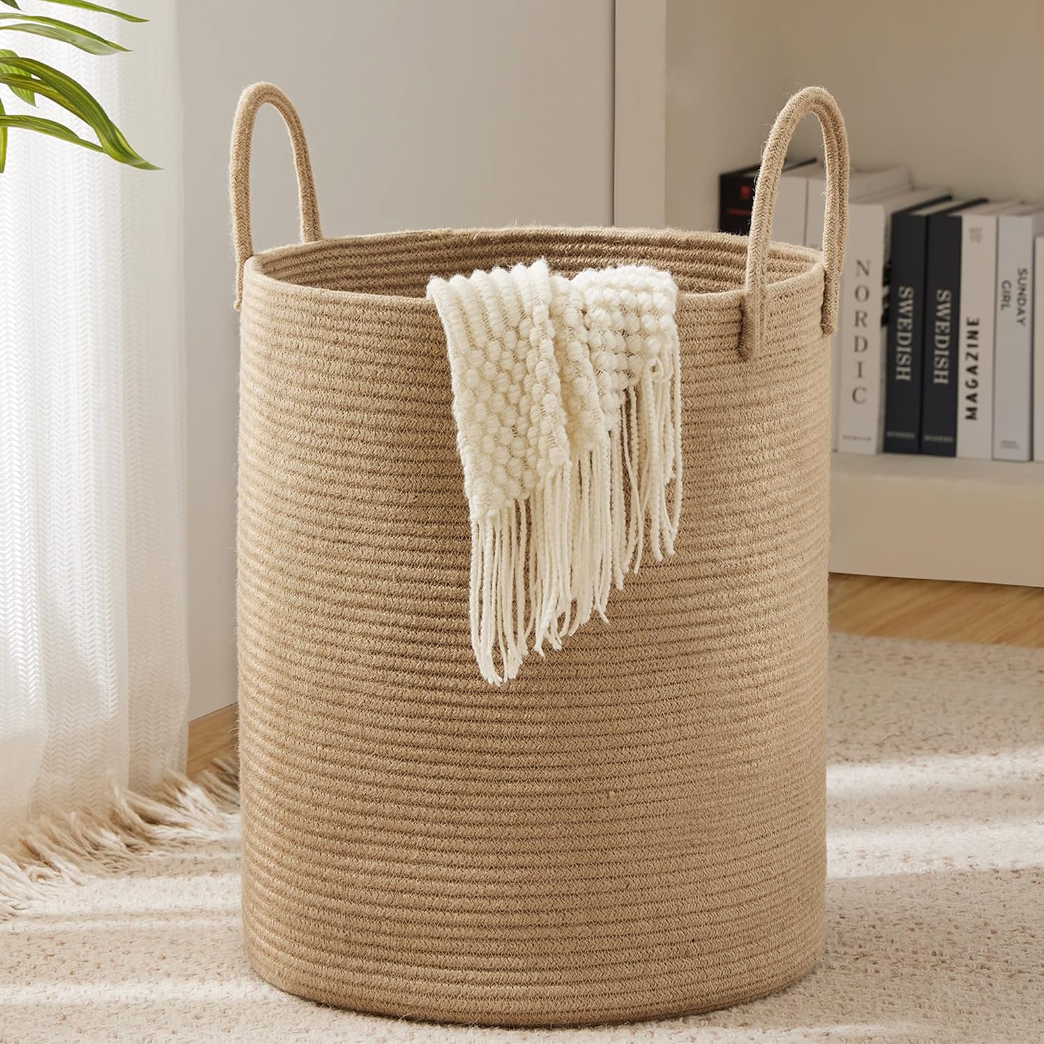 Baby Nursery Basket - Grote opbergmand, hoge geweven decoratieve wasmand