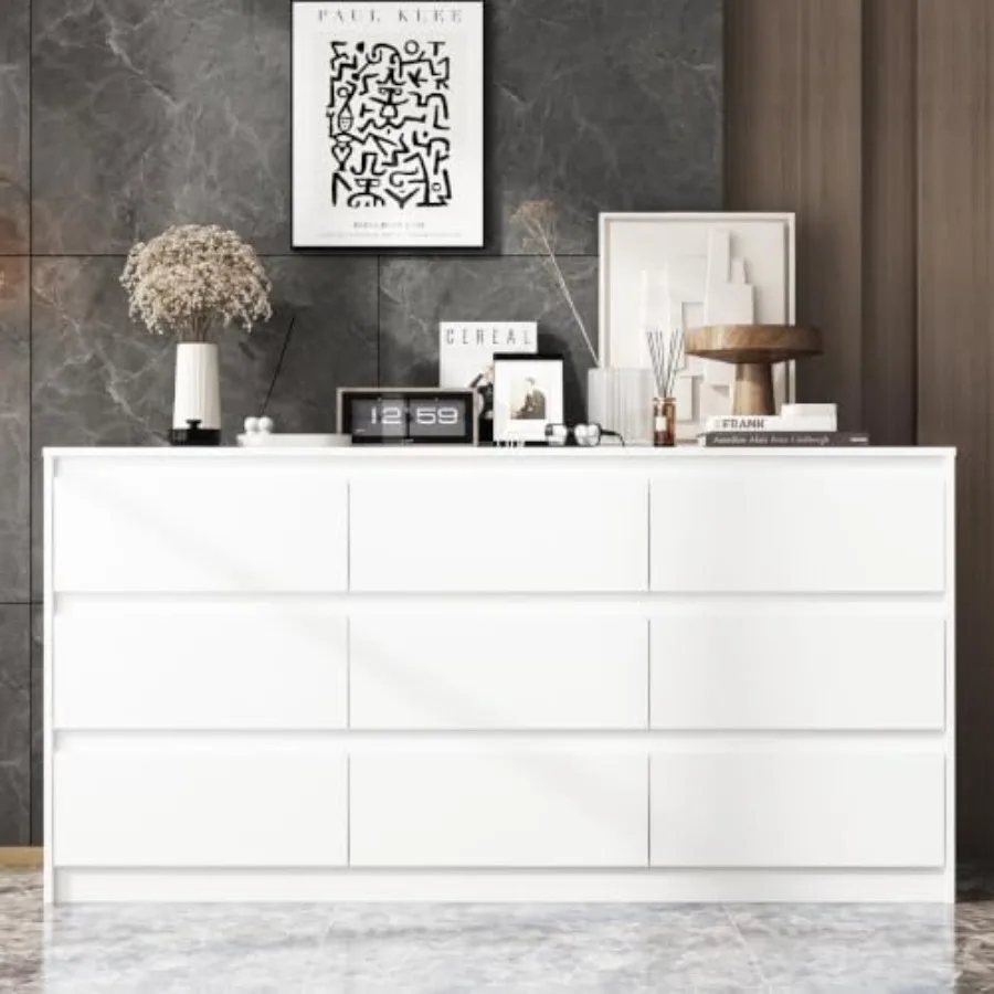 Drawer Dresser White - 9-laden dressoir voor de slaapkamer met