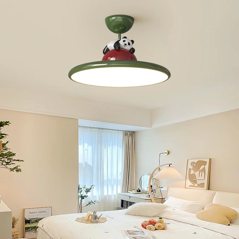 Baby Nursery Light Fixture - Cartoon crème stijl Panda LED-plafondlamp voor