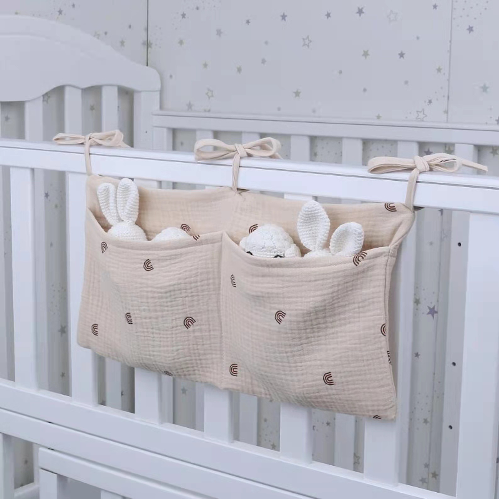 Diaper Caddy Organizer - Draagbare babybedje opbergtas luier organisator multifunctionele
