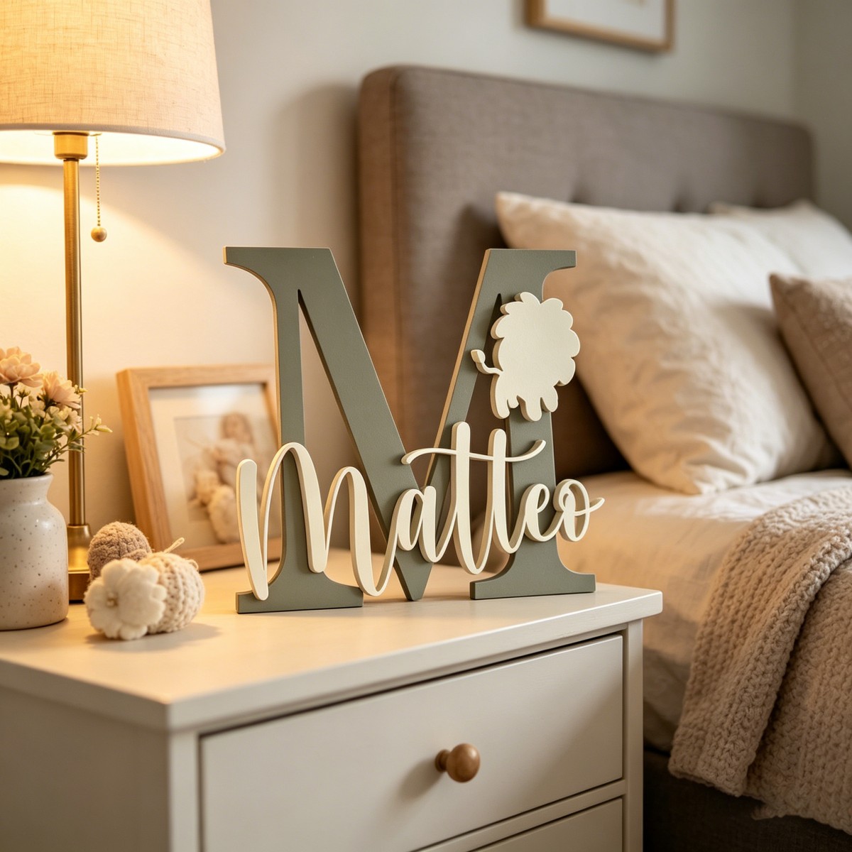 Baby Nursery Gifts - 1Pc Aangepaste Leeuw Naam & Initial
