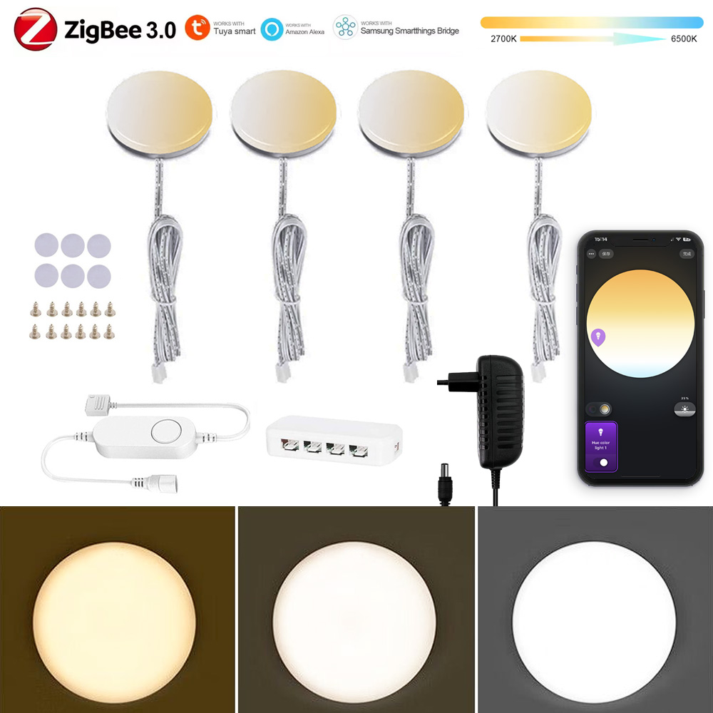 Drawer Dresser White - Zigbee 3.0 Ronde Dubbele Witte LED