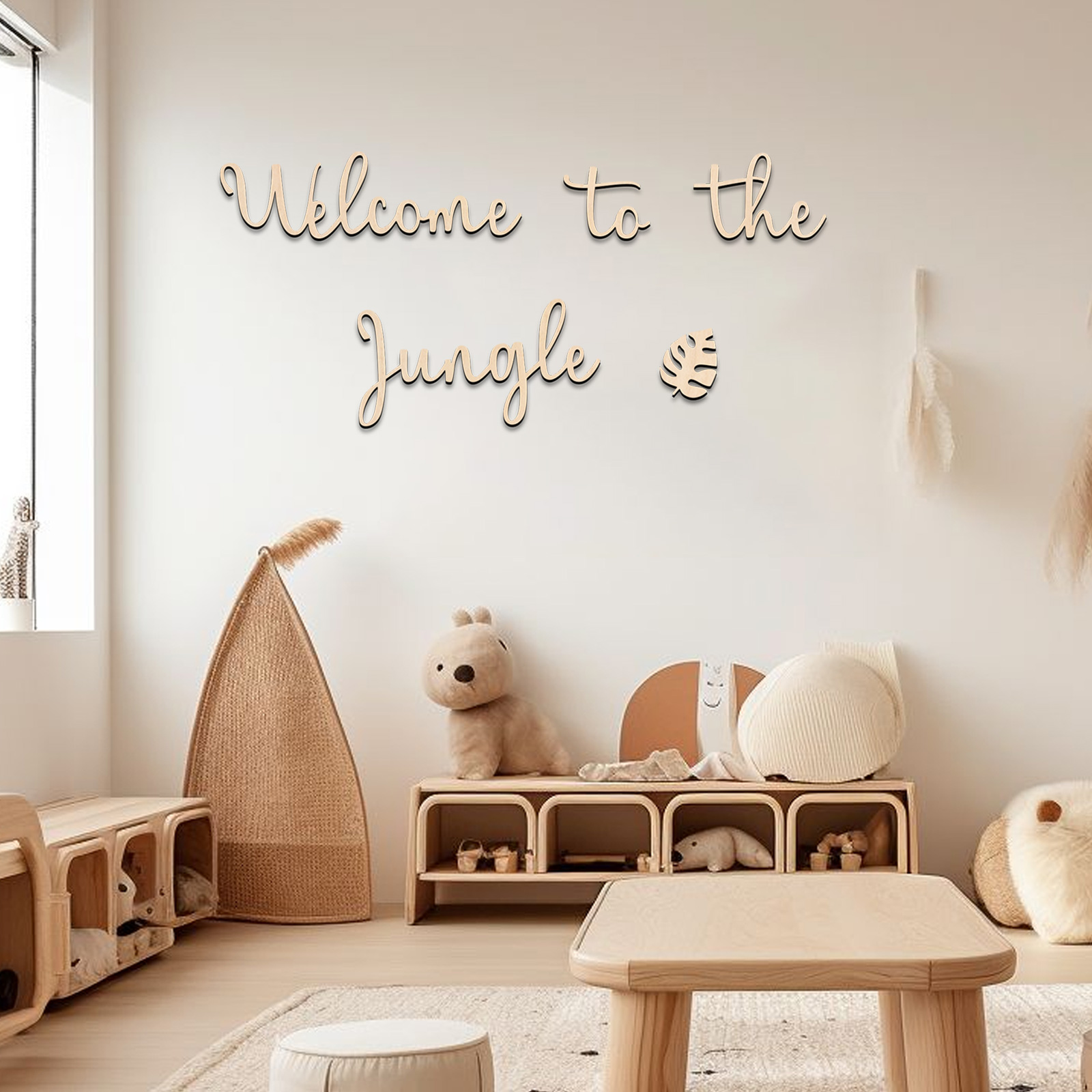 Baby Nursery Design - Welkom bij de Jungle houten bord
