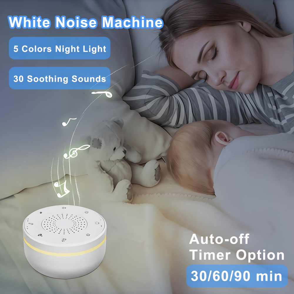 Baby Sound Machine White - Baby White Noise Machine USB Oplaadbaar