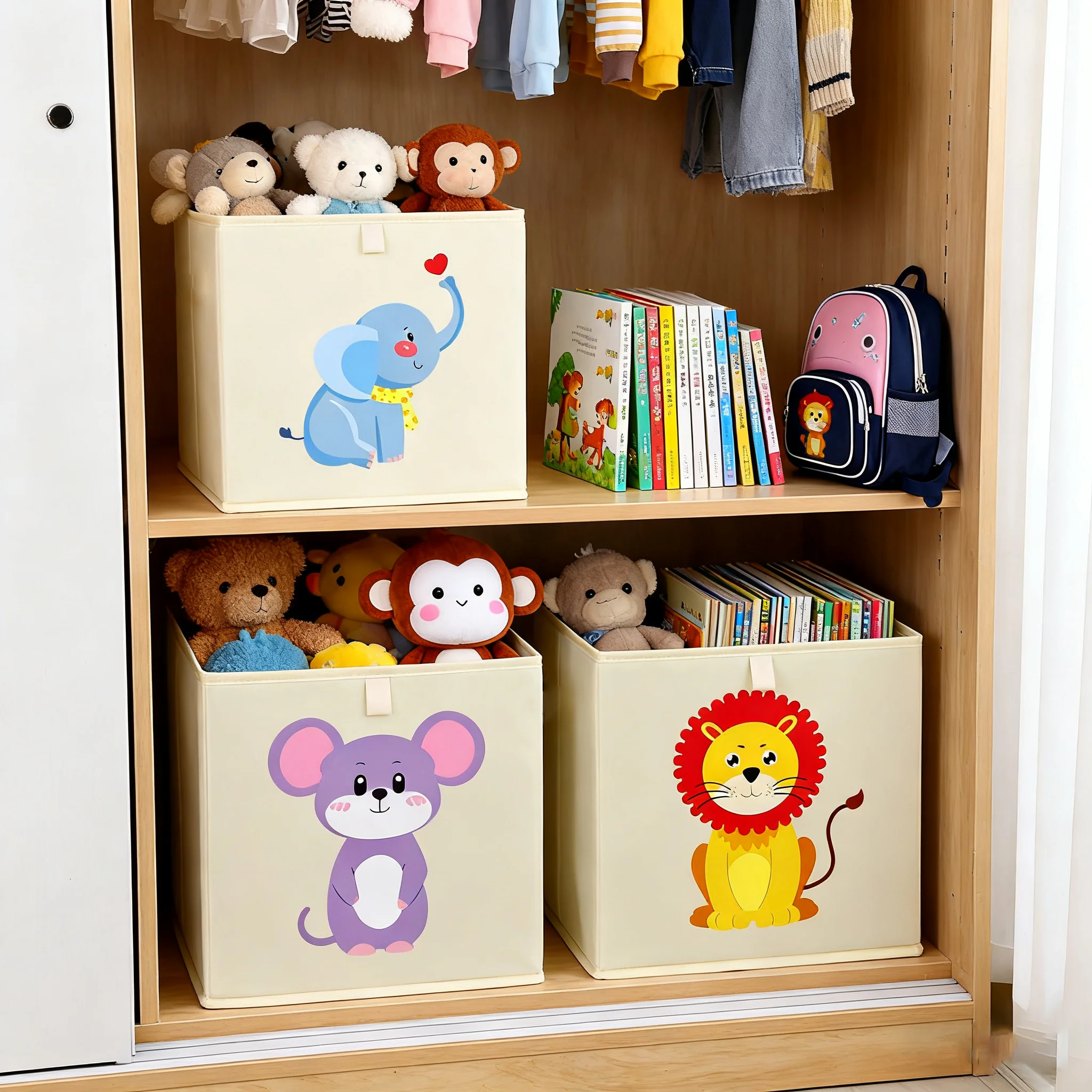 Baby Nursery Basket - Schattige cartoon opbergmand voor kinderen, speelgoedopbergbox