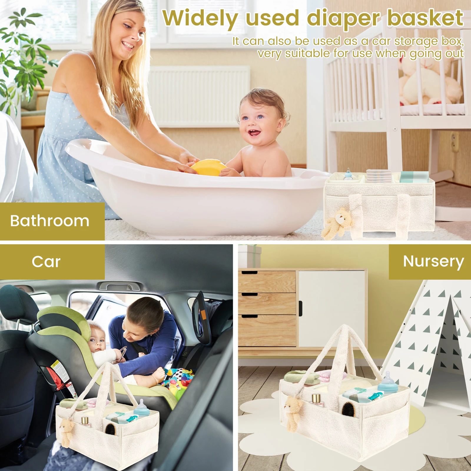 Luiertas voor baby's, pluche l - Diaper Caddy Organizer recensie en prijs
