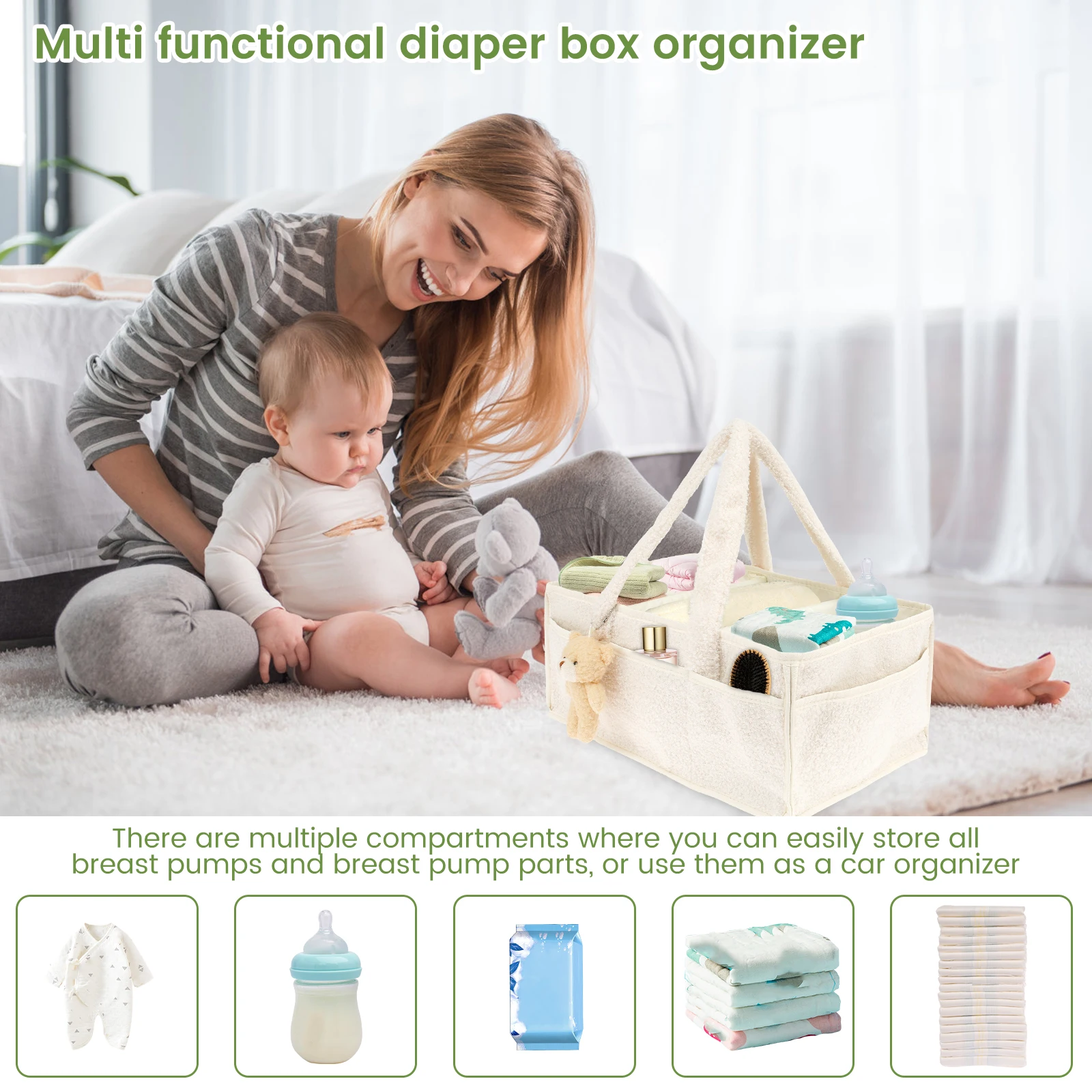 Luiertas voor baby's, pluche l - Diaper Caddy Organizer recensie en prijs
