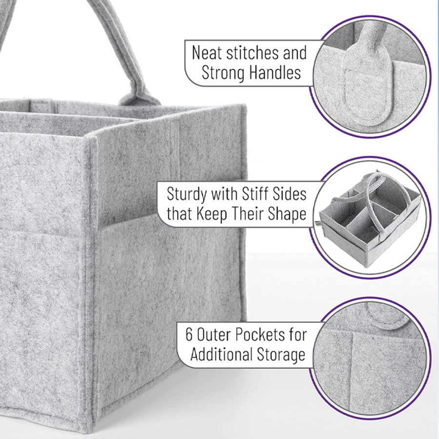 Vilten luieropbergtas voor kin - Diaper Caddy Organizer recensie en prijs