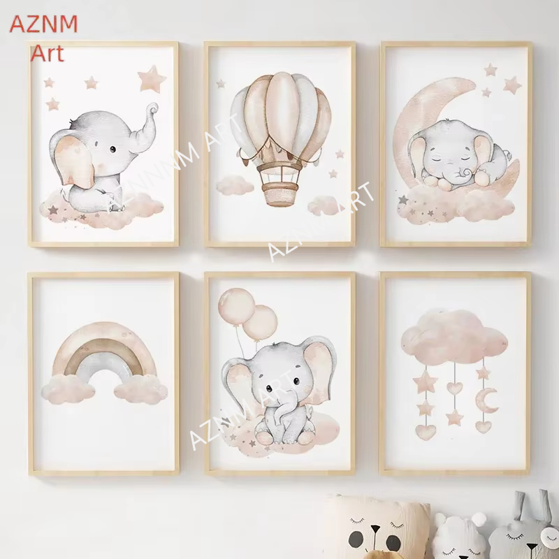 Olifant Ballon Regenboog Maan  - Baby Nursery Design recensie en prijs