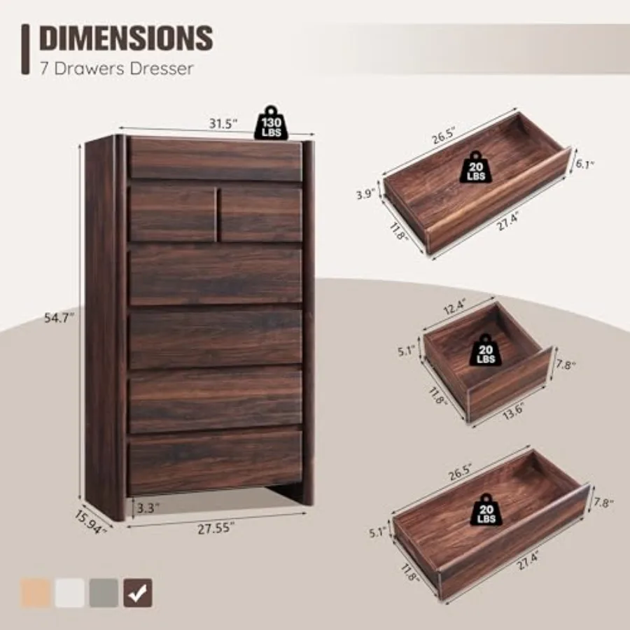 Modern dressoir met zeven lade - Drawer Dresser White recensie en prijs