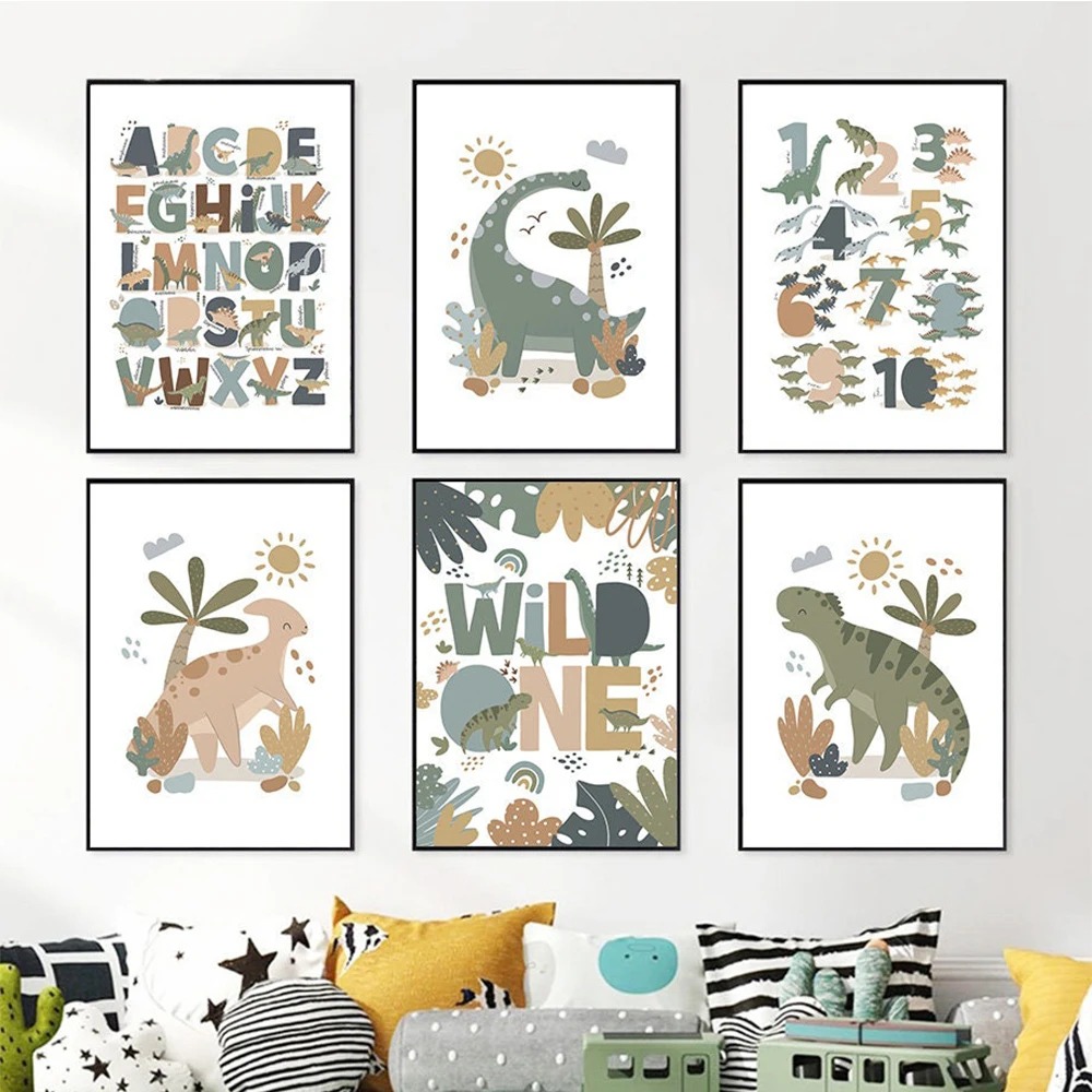 Noordse Schattige Baby Dinosau - Baby Nursery Pictures recensie en prijs