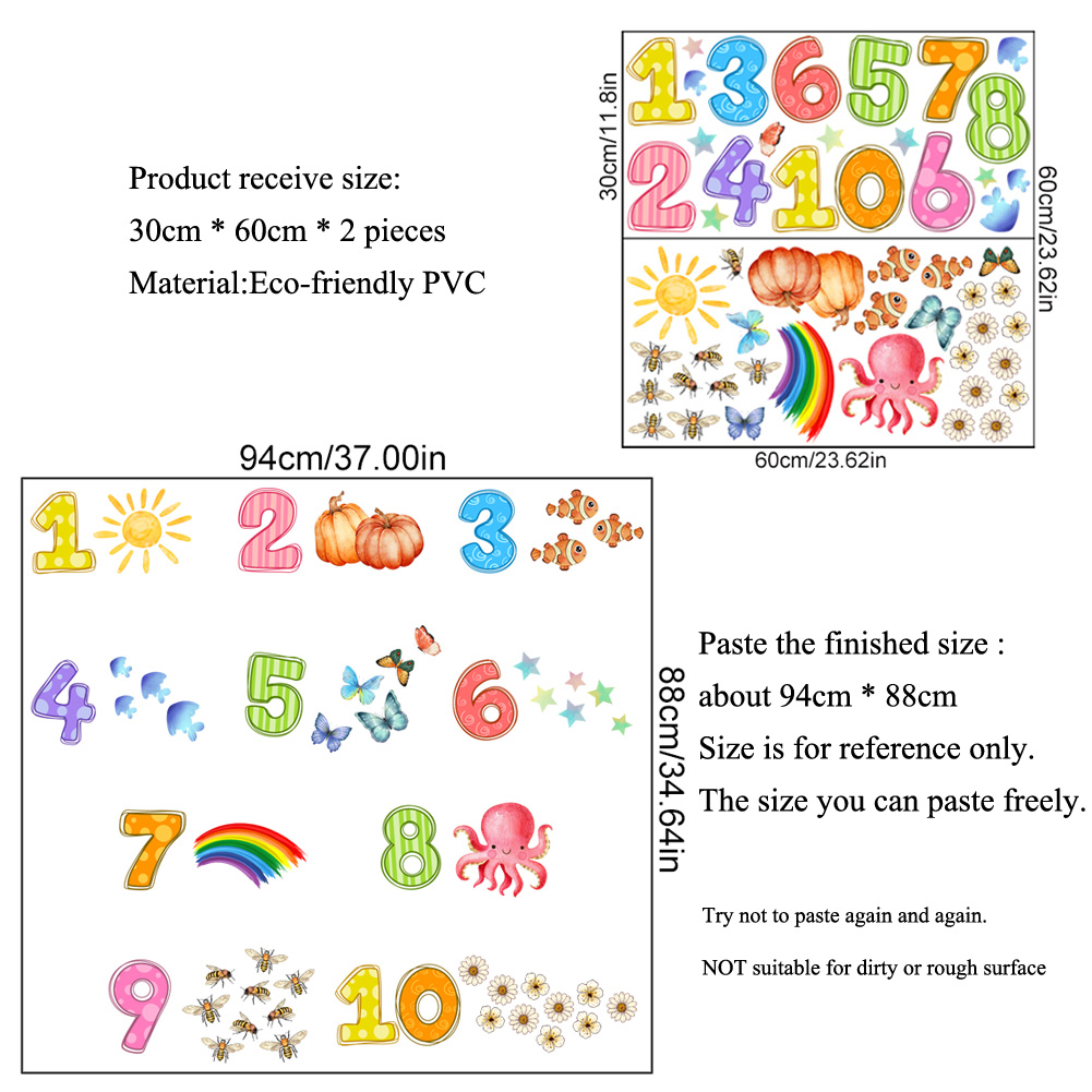 Cartoon digitale dieren muurst - Baby Nursery Design recensie en prijs