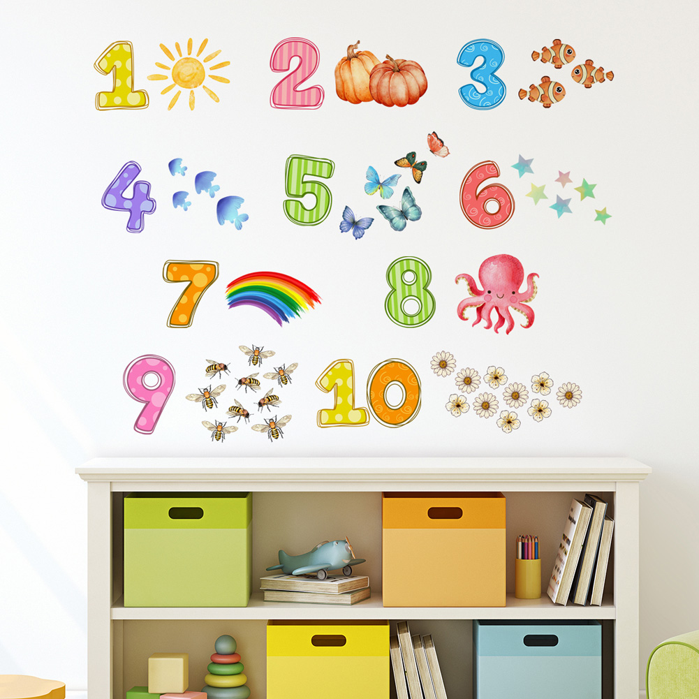 Cartoon digitale dieren muurst - Baby Nursery Design recensie en prijs