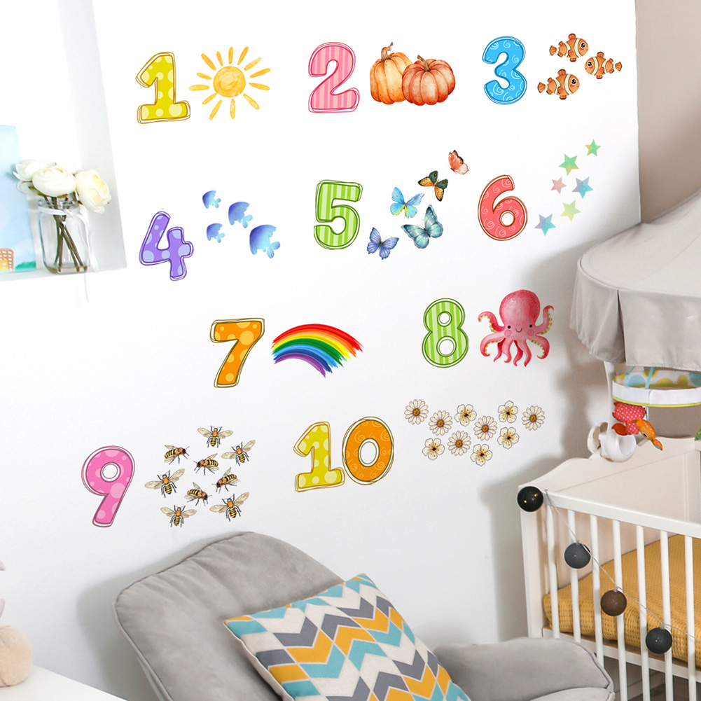 Cartoon digitale dieren muurst - Baby Nursery Design recensie en prijs