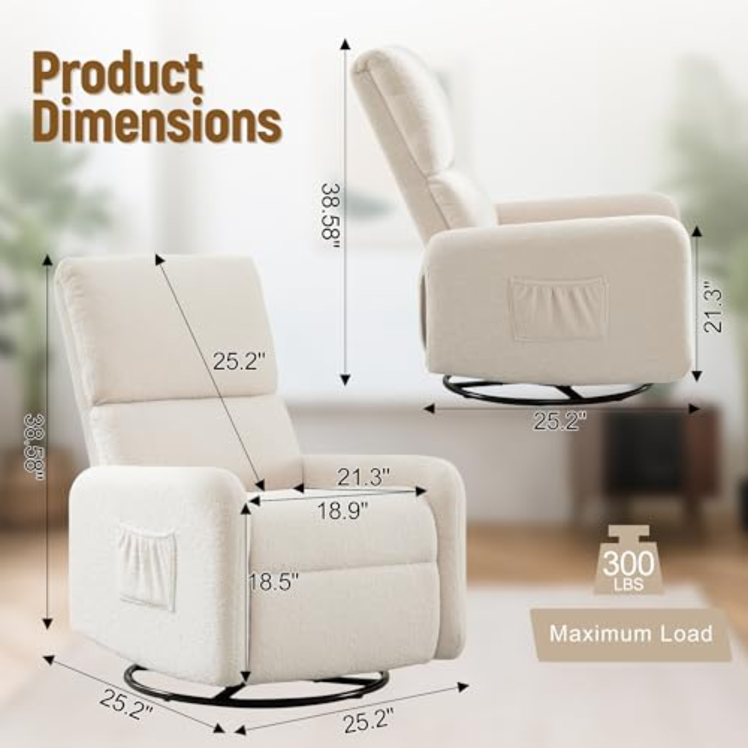 360 °   Schommelstoel, wiegsto - Baby Nursery Rocking Chair recensie en prijs