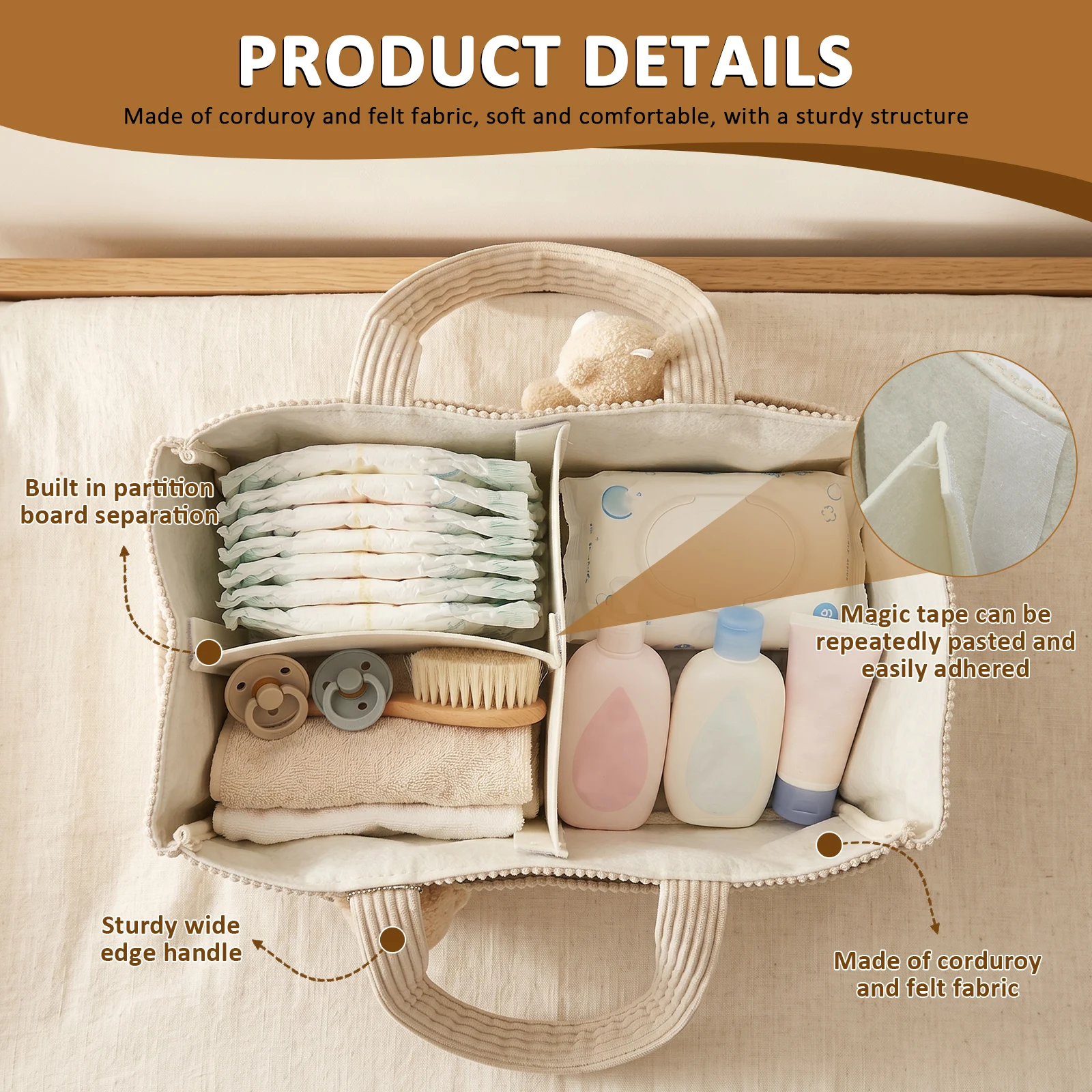Reistas voor moeders, opvouwba - Diaper Caddy Organizer recensie en prijs