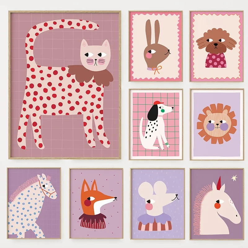 Cartoon schattige dieren illus - Baby Nursery Pictures recensie en prijs