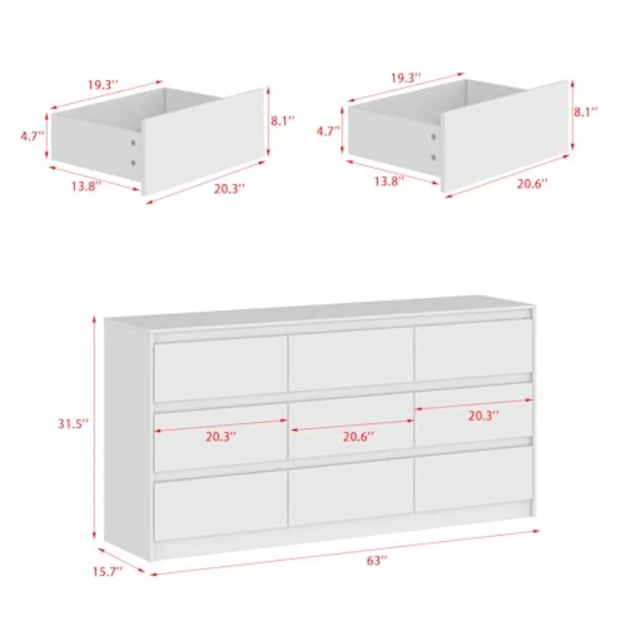 9-laden dressoir voor de slaap - Drawer Dresser White recensie en prijs