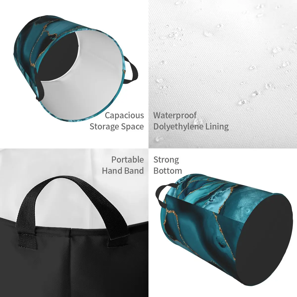 Aangepaste blauwgroen en goud  - Baby Nursery Basket recensie en prijs