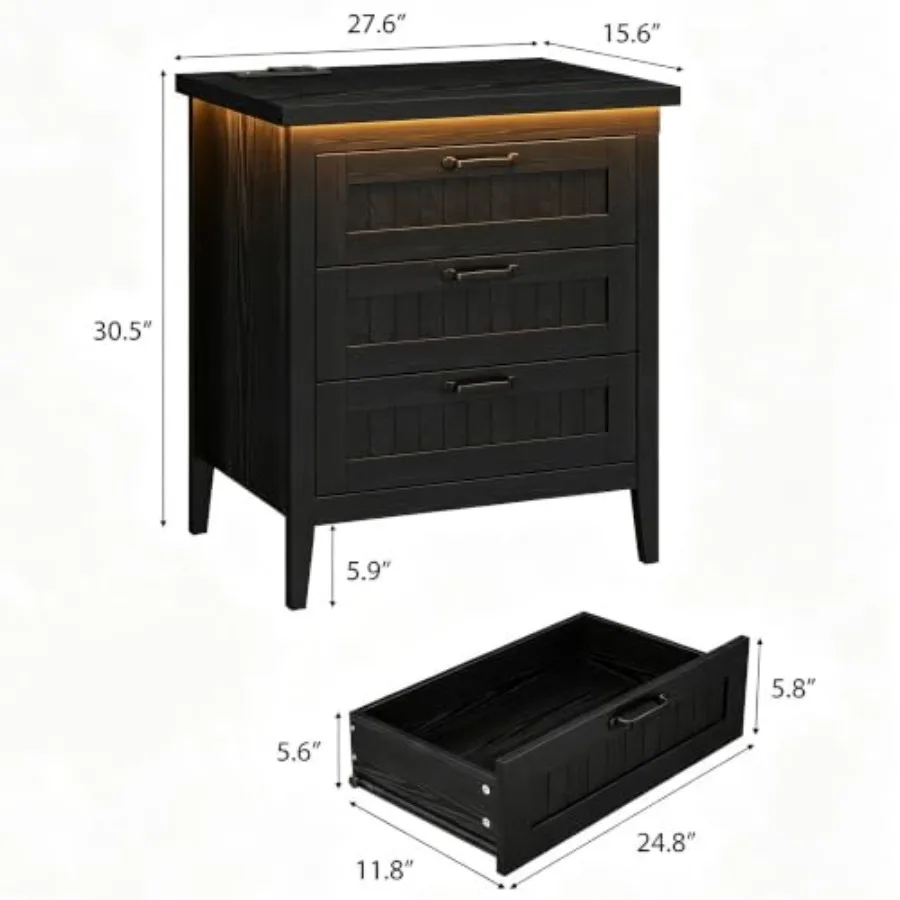30,5 cm hoog, dressoir met 3 l - Drawer Dresser White recensie en prijs