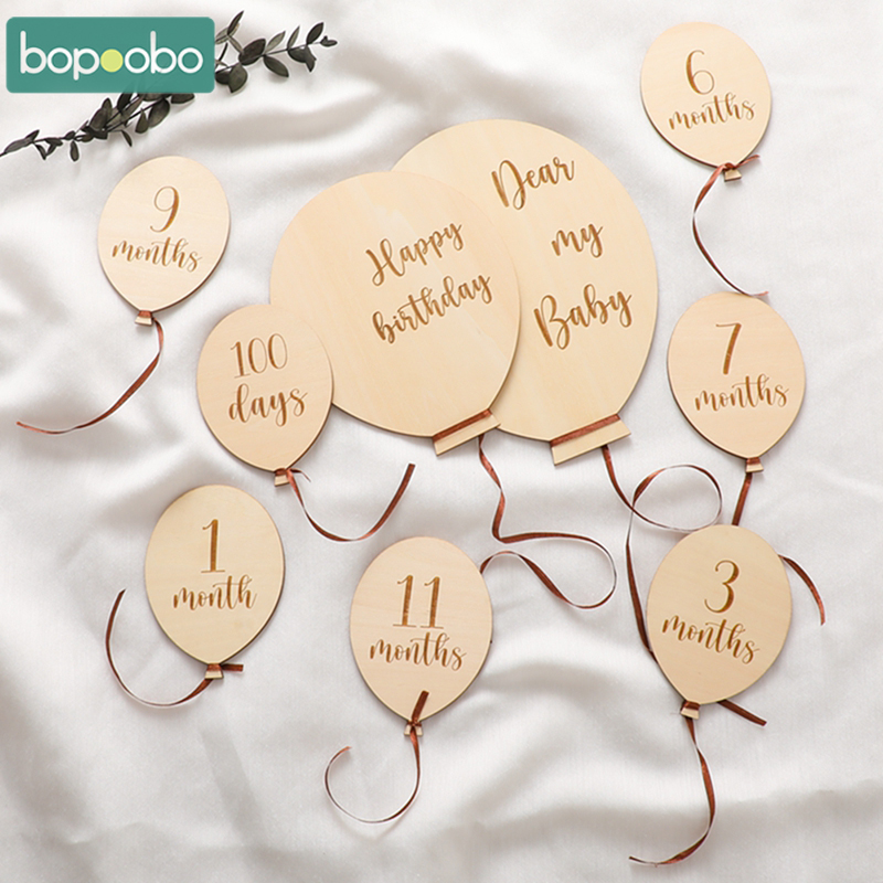 9 Stuks Baby Houten Ballon Mil - Milestone Card Set recensie en prijs