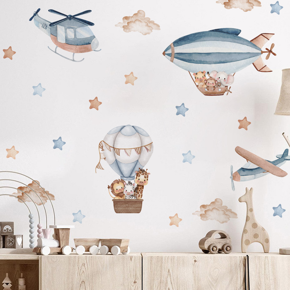 Aquarel Dieren Luchtballon Wol - Baby Nursery Design recensie en prijs