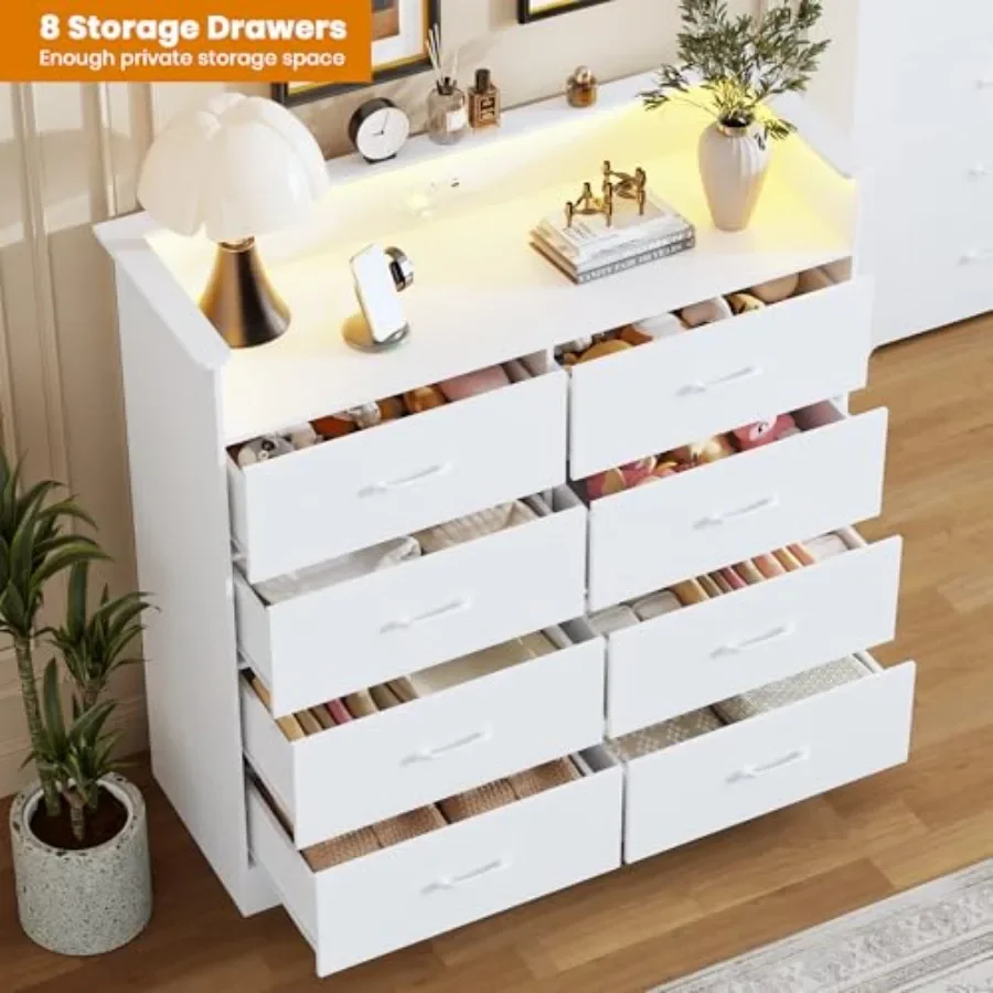Dressoir met 8 lades, voorzien - Drawer Dresser White recensie en prijs