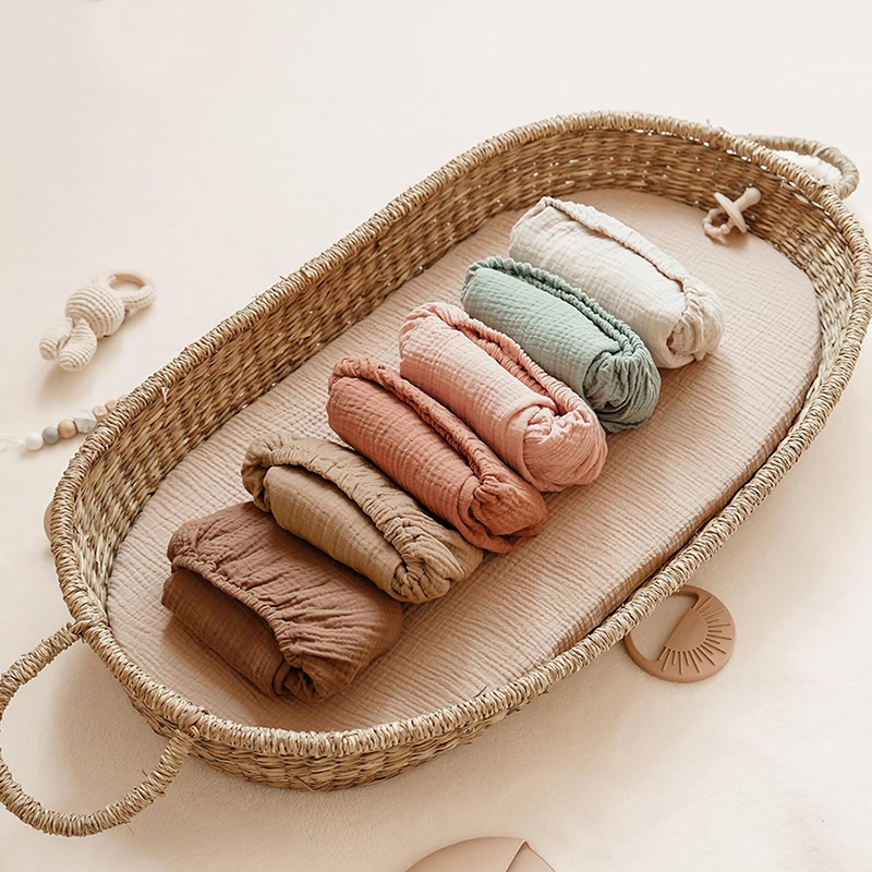 Mousseline Wieg Lakens voor Ba - Baby Nursery Basket recensie en prijs