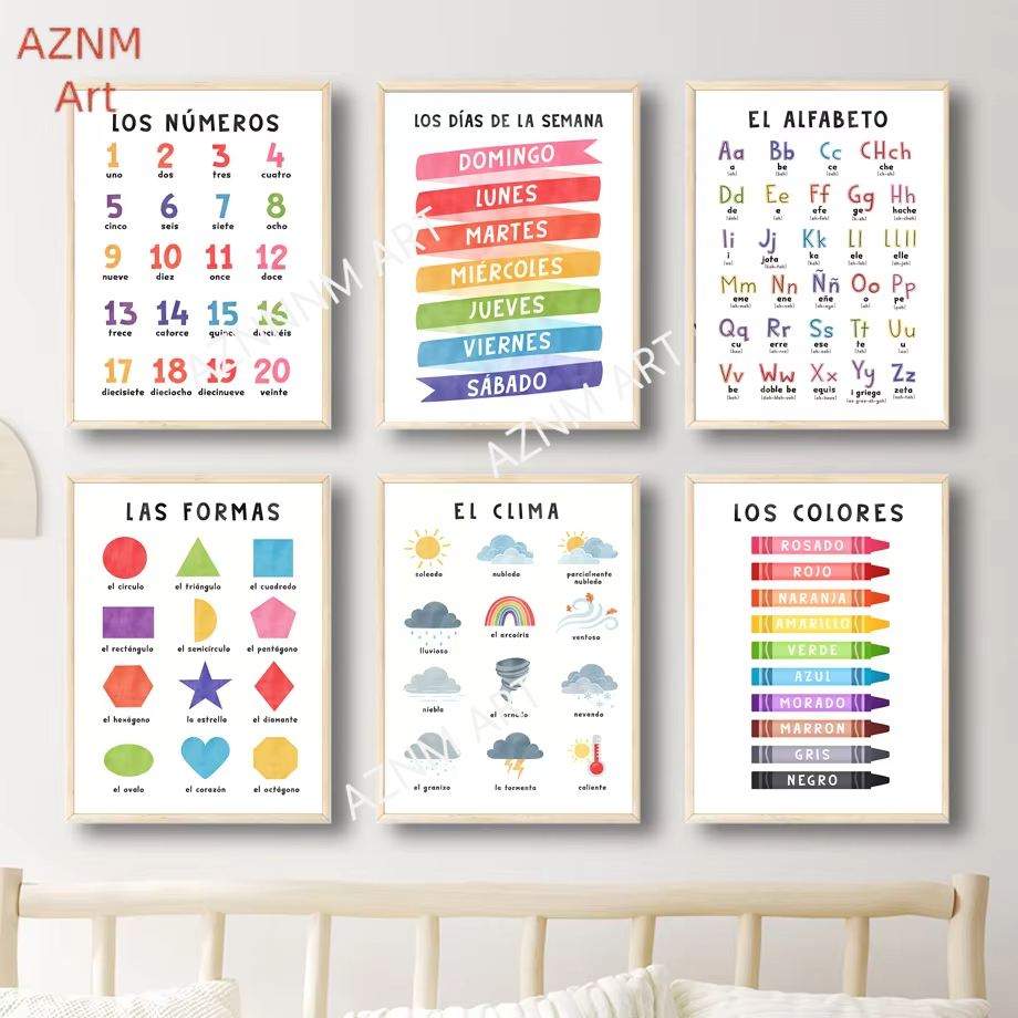 1PC Educatief Spaans Alfabet N - Baby Nursery In Spanish recensie en prijs