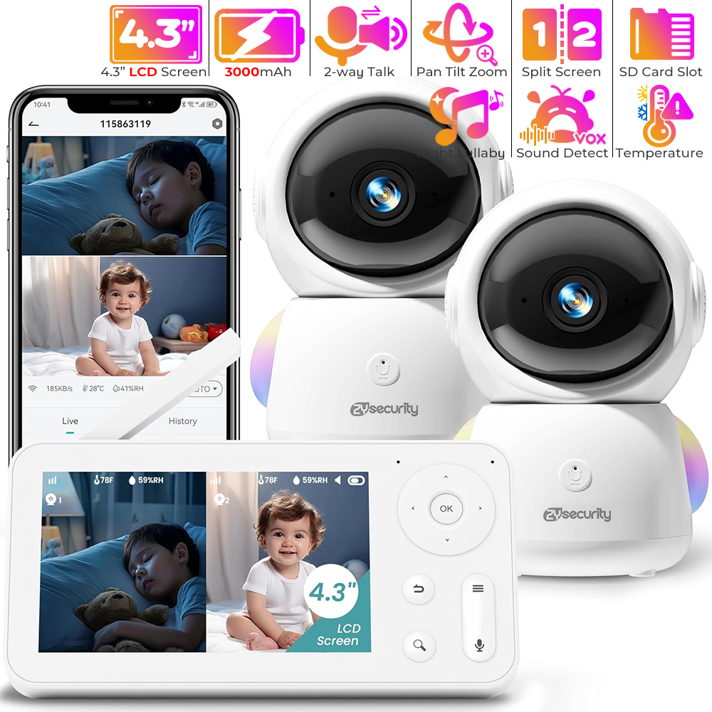 2K babyfoon met 2 camera's en  - Baby Nursery Design recensie en prijs
