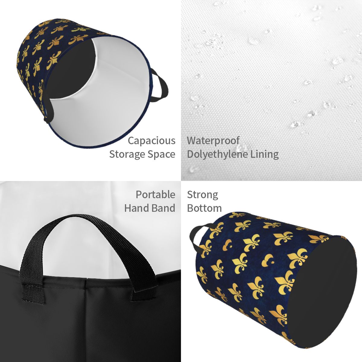 Royal Gold Blue Grunge Fleur D - Baby Nursery Basket recensie en prijs