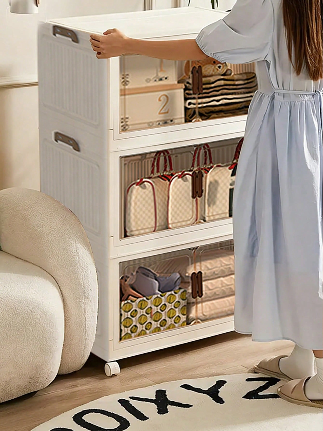 5-laags opvouwbare opbergkast, - Drawer Dresser White recensie en prijs