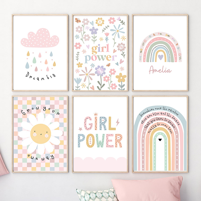 Zon Bloem Regenboog Wolk Hart  - Baby Nursery Pictures recensie en prijs
