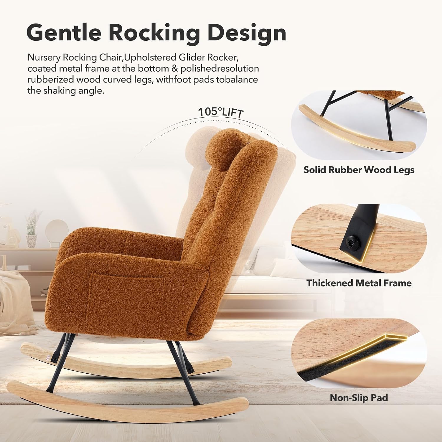 Teddy Glider Rocker Kinderkame - Baby Nursery Rocking Chair recensie en prijs